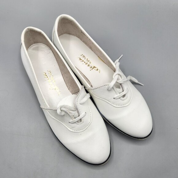 Vintage Jessica Sport Leather Oxford Nurse Shoes Size 6 NEW White - Picture 2 of 6